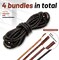 8yd Braided Leather Cord Antique Genuine Leather Strap Folded Bolo Tie Cord Rope Lace for Necklace Bracelet Pendent Jewelry Making Beading Braiding (Black, Brown,tan, Reddish Brown,4 mm)